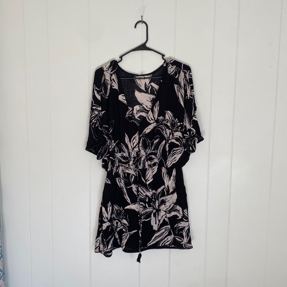 Black and white floral dress